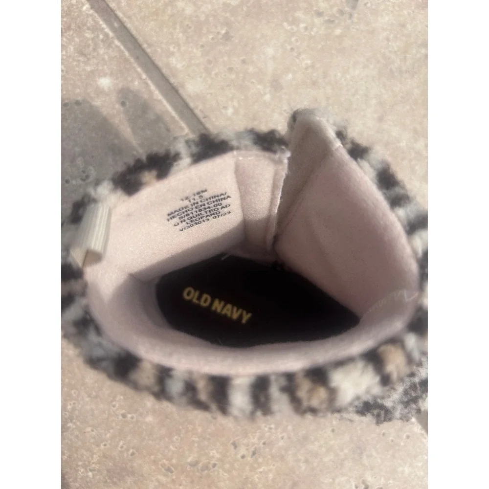 Leopard print faux fur boots Toddler‎ Size 12-18 months